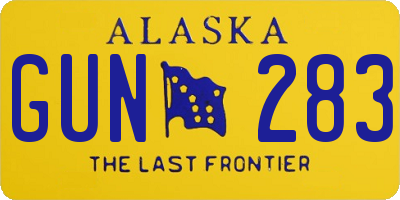 AK license plate GUN283