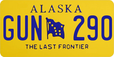 AK license plate GUN290