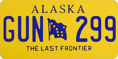 AK license plate GUN299