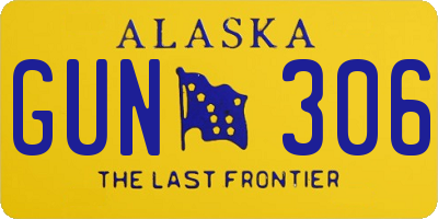 AK license plate GUN306