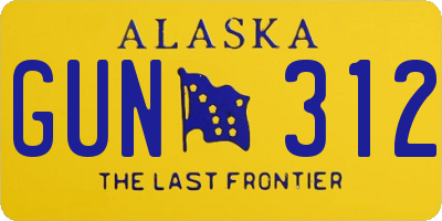 AK license plate GUN312