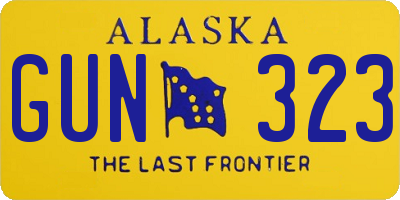 AK license plate GUN323