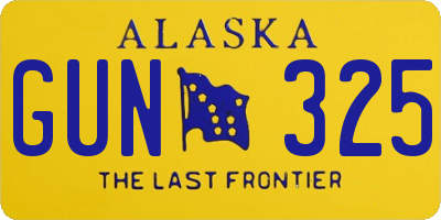 AK license plate GUN325