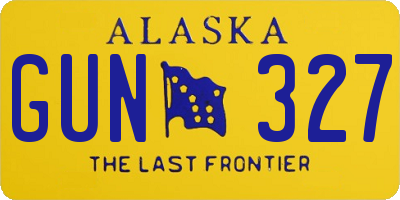 AK license plate GUN327