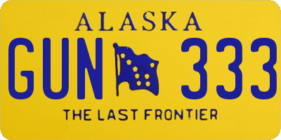 AK license plate GUN333