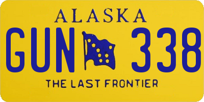 AK license plate GUN338
