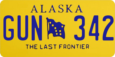 AK license plate GUN342