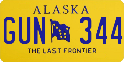 AK license plate GUN344