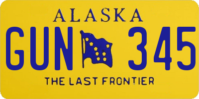 AK license plate GUN345