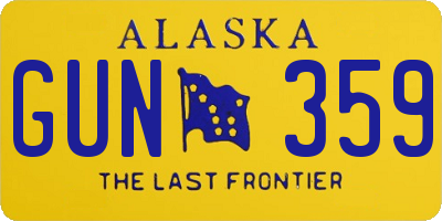 AK license plate GUN359