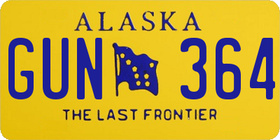 AK license plate GUN364