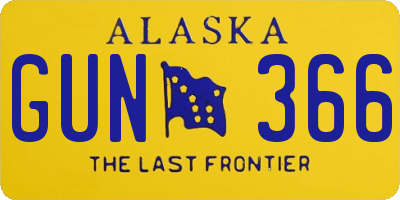 AK license plate GUN366