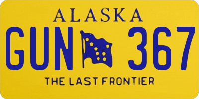 AK license plate GUN367
