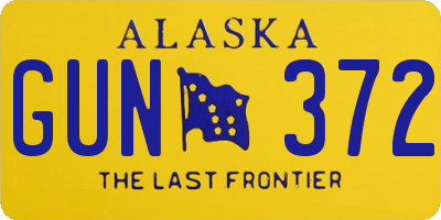 AK license plate GUN372