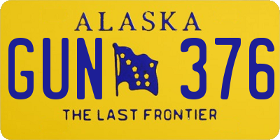 AK license plate GUN376