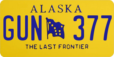 AK license plate GUN377