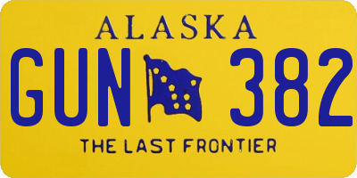 AK license plate GUN382