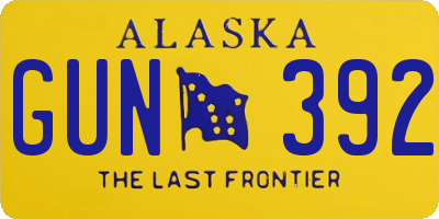 AK license plate GUN392