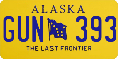 AK license plate GUN393