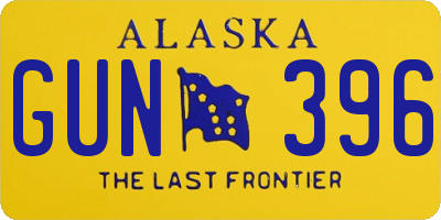 AK license plate GUN396