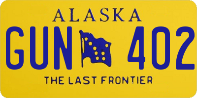 AK license plate GUN402