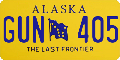 AK license plate GUN405
