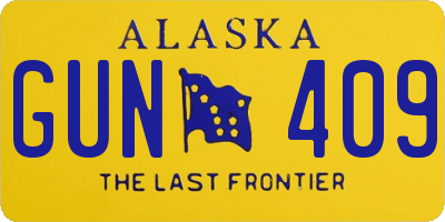 AK license plate GUN409