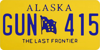 AK license plate GUN415