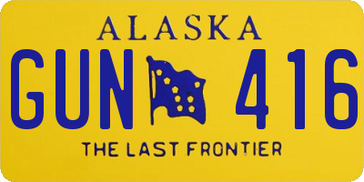 AK license plate GUN416