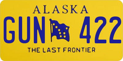 AK license plate GUN422