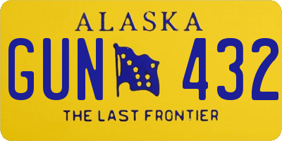 AK license plate GUN432