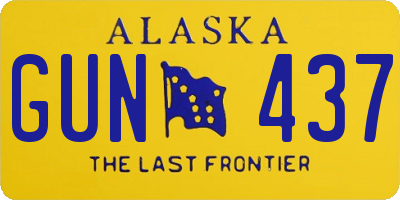 AK license plate GUN437