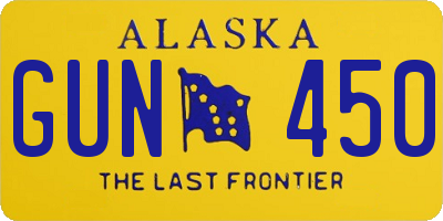 AK license plate GUN450