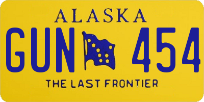 AK license plate GUN454