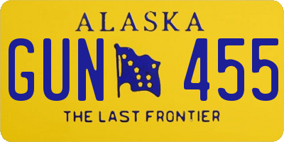 AK license plate GUN455