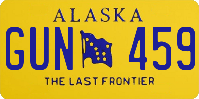 AK license plate GUN459