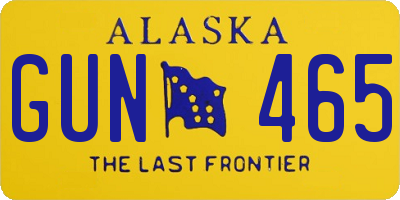 AK license plate GUN465