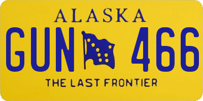 AK license plate GUN466