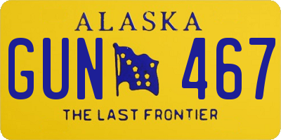 AK license plate GUN467