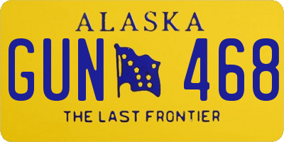 AK license plate GUN468