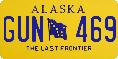 AK license plate GUN469
