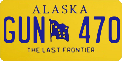 AK license plate GUN470