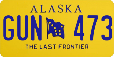 AK license plate GUN473