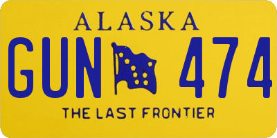 AK license plate GUN474