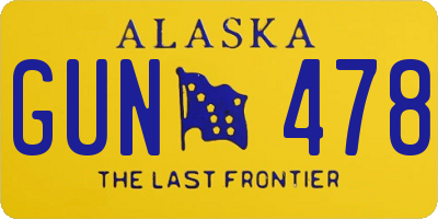 AK license plate GUN478