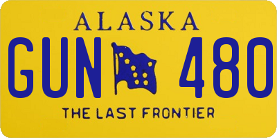 AK license plate GUN480