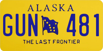 AK license plate GUN481