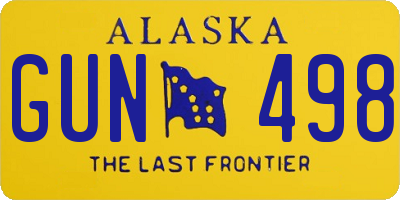 AK license plate GUN498
