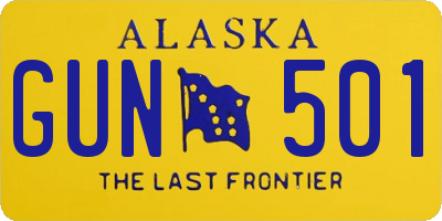 AK license plate GUN501