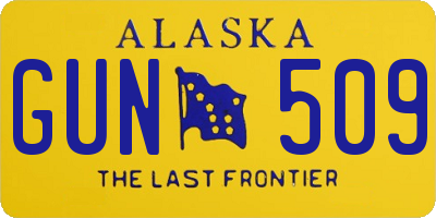AK license plate GUN509